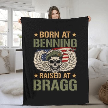 Discover 82nd Airborne Division Born At Ft Benning Raised Fort Bragg Fleece Blankets