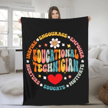 Discover Educational Technician Educator Teacher Appreciation Fleece Blankets