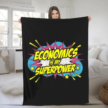 Discover Economics Is My Superpower Economics Student Teacher Baseball Tees Fleece Blankets