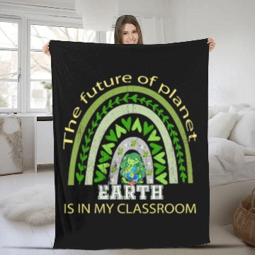 Discover vintages Earth Day Fleece Blankets Teachers Student Cute Earth Rainbow Fleece Blankets
