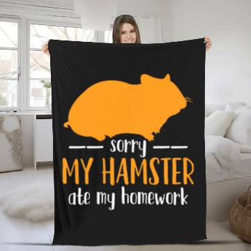 Discover Hamster Back to School Student Homework Zip Fleece Blankets