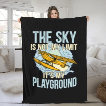 Discover The Sky Is Not My Limit Its My Playground Airplane Pilot Baseball Tees Fleece Blankets