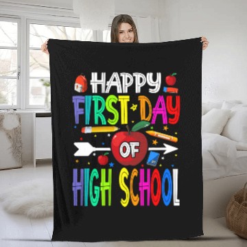 Discover Happy First Day Of High School Teacher Students Fleece Blankets