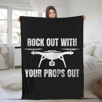 Discover Rock Out with your Props Out Funny Drone Quadcopter Pilot 2 Zip Fleece Blankets