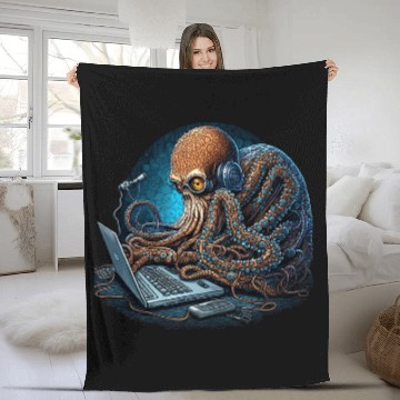 Discover Octopus Programmer Computer Programming Baseball Tees Fleece Blankets