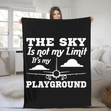 Discover The Sky Is Not My Limit Its My Playground Pilot Aviation 2 Baseball Tees Fleece Blankets