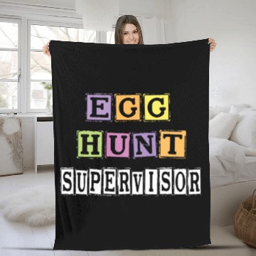 Discover Funny Egg Hunt Supervisor Egg Hunting Squad Mom Dad Baseball Tees Fleece Blankets
