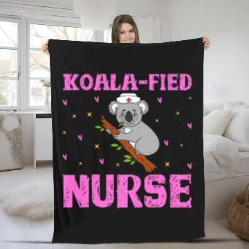 Discover eaRNed it nurses Nursing Graduate Koala nurses Fleece Blankets