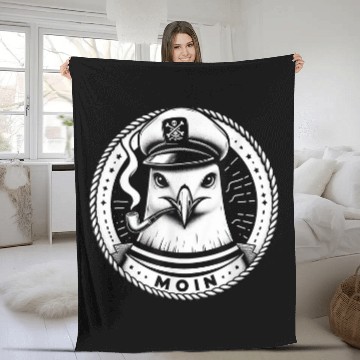 Discover Moin Seagull Captain Pirate Sailor Sailor North Sea Fleece Blankets