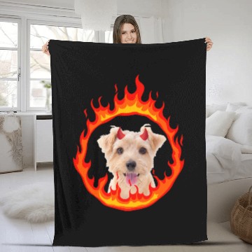 Discover Devil Dog Norfolk Terrier Zip Fleece Blankets