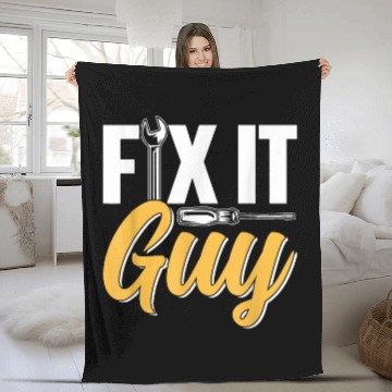 Discover Fix It Guy Repairman Tinkerer Handyman Repair Fix It Fleece Blankets