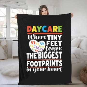Discover Daycare Teacher Appreciation Tiny Human Childcare Provider Fleece Blankets