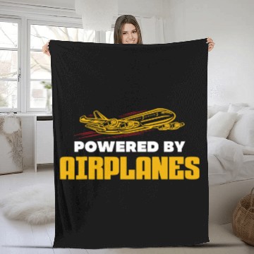 Discover Pilot Aviation Aircraft Enthusiast Powered By Airplanes Zip Fleece Blankets