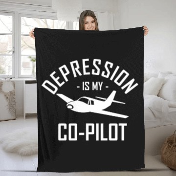 Discover Depression Is My CoPilot Fleece Blankets