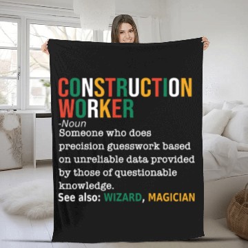 Discover Construction Worker Definition Noun Funny Construction Zip Fleece Blankets