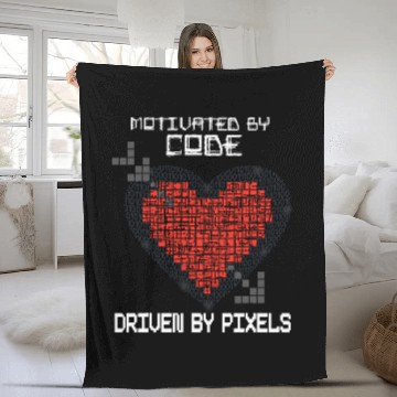 Discover Motivated By Code Driven by Pixel Programmer Data Analyst Baseball Tees Fleece Blankets