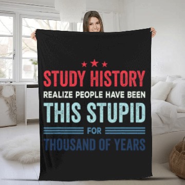 Discover Study History Buff Humor School Student Gift 1 Fleece Blankets