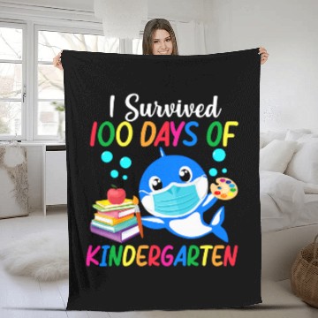 Discover I Survived 100 Days Of Kindergarten Boys Student Fleece Blankets