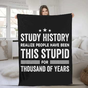Discover Study History Buff Humor School Student Baseball Tees Fleece Blankets