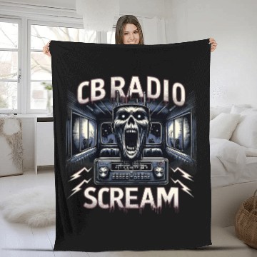 Discover CB Radio Scream Haunting Trucker Fleece Blankets