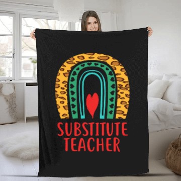 Discover Substitute Teacher Education Boho Rainbow Lover Fleece Blankets