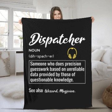 Discover Dispatcher Definition Funny Dispatch Operator Service Zip Fleece Blankets