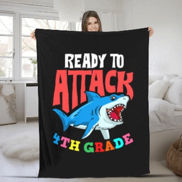 Discover Ready To Attack Fourth Grade Student 4th Grade Teacher Baseball Tees Fleece Blankets