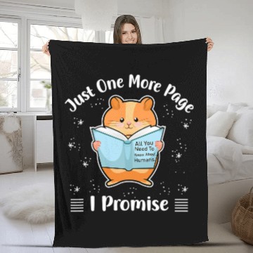Discover Reading Book One More Page I Promise Funny Book Reader Hamster Lover Reader Baseball Tees Fleece Blankets