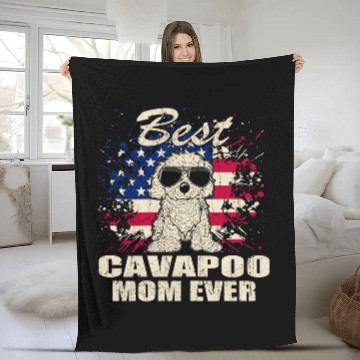 Discover Womens bests Cavapoo Mom Ever Proud American Vintage Baseball Tees Fleece Blankets
