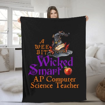 Discover Cute A Wee Bit Wicked AP Computer Science Teacher Halloween Fleece Blankets