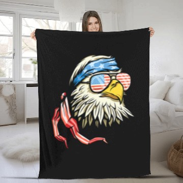 Discover 4th of July Bald Eagle American Flag USA Merica Baseball Tees Fleece Blankets