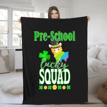 Discover St Patricks PreSchool Teacher Student Cute Llama Squad Baseball Tees Fleece Blankets