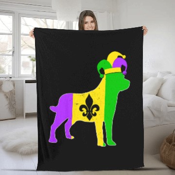 Discover Labrador Lab Dog Mardi Gras Carnivals Funny Puppy Jester Fleece Blankets