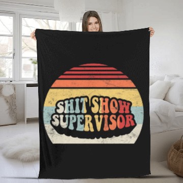 Discover Retro Shit Show Supervisor Hilarious vintages For Adults 1 Fleece Blankets