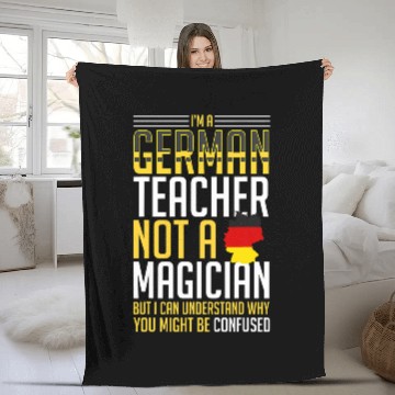 Discover German Teacher Germany Flag Language Lesson Student 7 Fleece Blankets