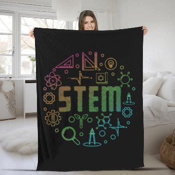 Discover STEM Science Technology Engineering Math Teacher Gift 2 Baseball Tees Fleece Blankets