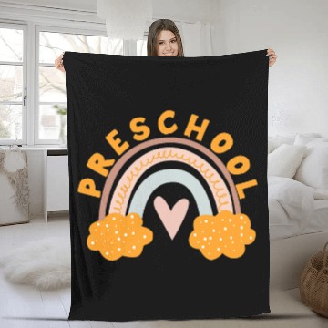 Discover Preschool Teacher Rainbow Student Back To School Cute Teach Fleece Blankets