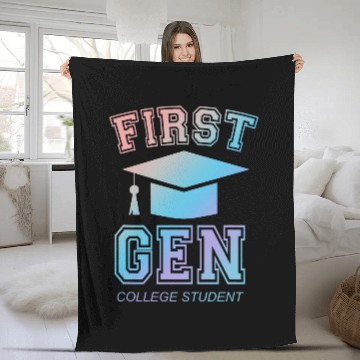 Discover First Generation College Student Grad University Graduate Fleece Blankets