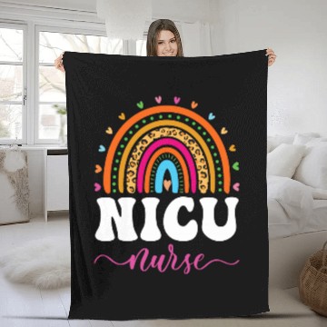 Discover NICU nurses Neonatal Nursing Care Boho Rainbow NICU nursess Fleece Blankets