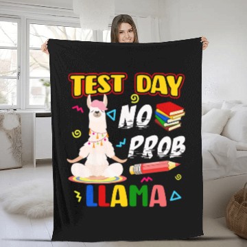 Discover llama test day no probllama teacher student Fleece Blankets