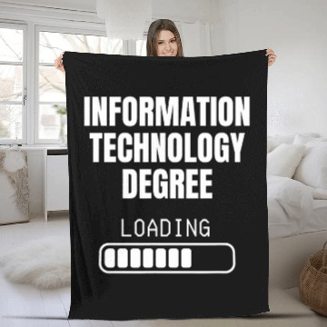 Discover Information Technology Degree Loading Funny Student Baseball Tees Fleece Blankets