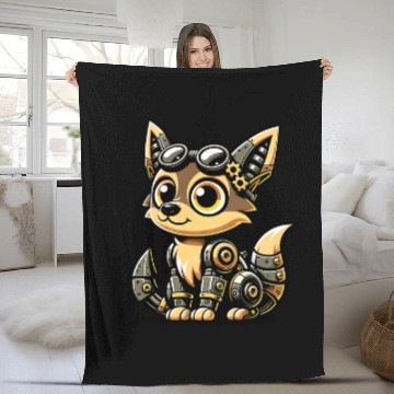 Discover Fox Robots Robotics Engineering Technology Programmer Zip Fleece Blankets