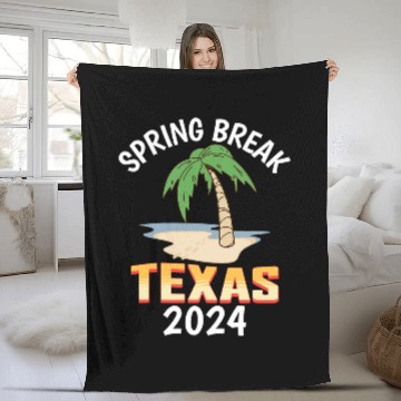 Discover Spring Break Texas 2024 College Student Spring Break Fleece Blankets