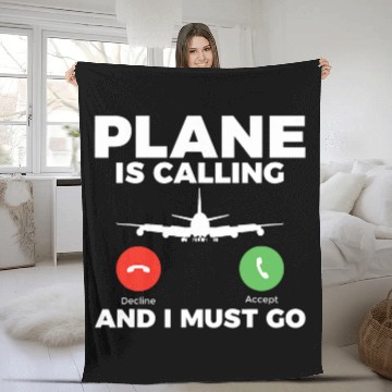 Discover Plane is calling and i must go Airplane Flying Aircraft Fleece Blankets