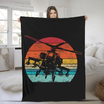 Discover Retro style Military Helicopter Pilot Baseball Tees Fleece Blankets