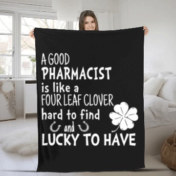 Discover A good pharmacist is like a four leaf clover St Patricks Day Fleece Blankets