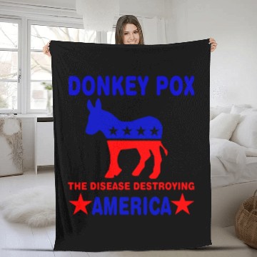 Discover Donkey Pox The Disease Destroying America Biden Fleece Blankets