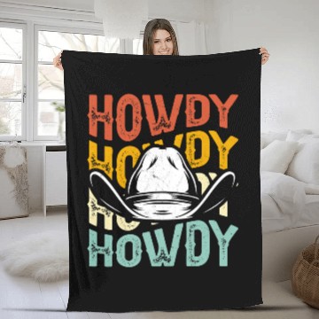 Discover Howdy Horse Riding Cowboy Western Zip Fleece Blankets
