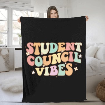 Discover Groovy Student Council Vibes School Student Council Baseball Tees Fleece Blankets