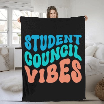 Discover Groovy Student Council Vibes School Student Council Vibe Fleece Blankets